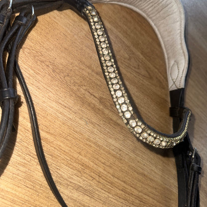 Black Patent Flash Bridle with Diamante Browband – Full #81