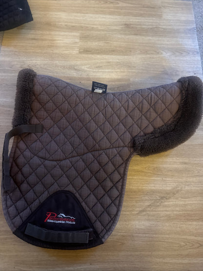 Shires Brown Fluffy Lined Numnah Size Full  Showing Horses Hunting Show WH