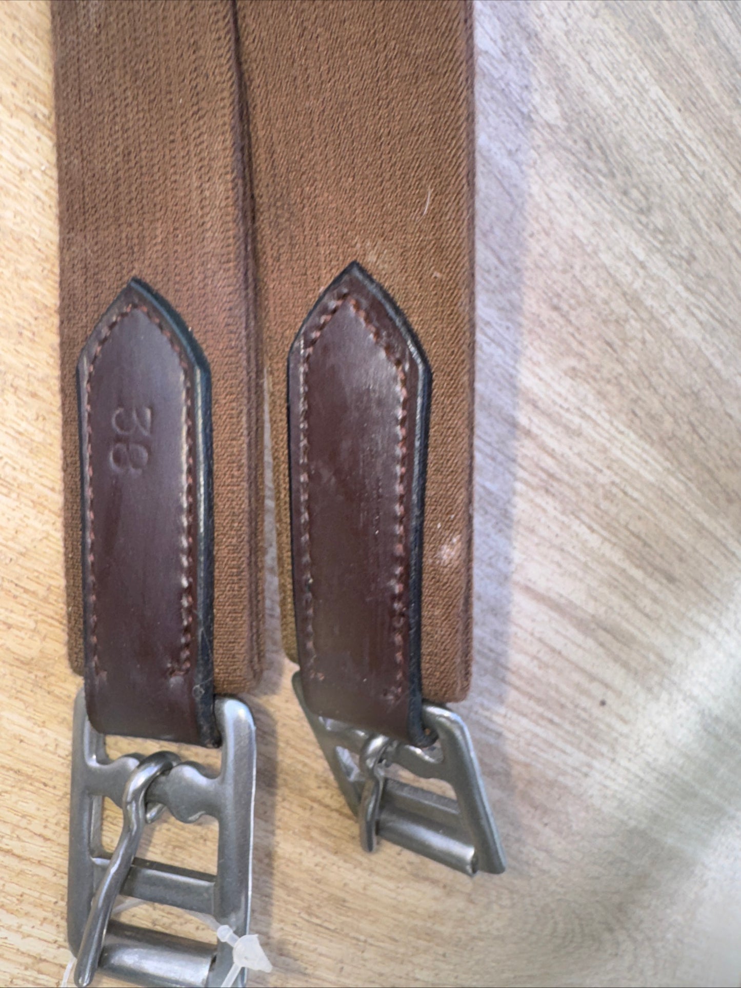 Brown Shaped 38” Leather Girth | Elasticated