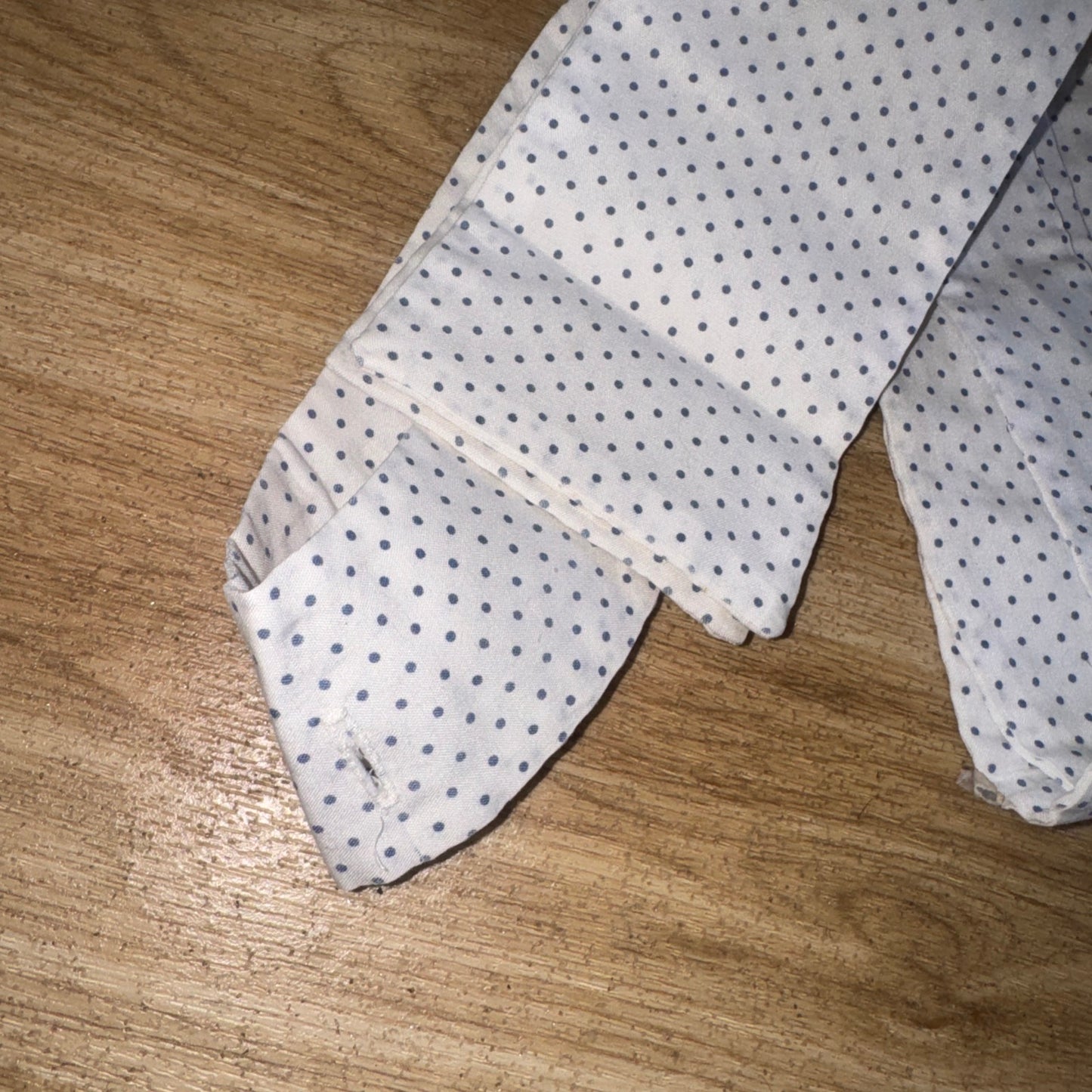 White Stock With Blue Polka Dots | Self Tie Hunting Sj Jumping Eventing Showing