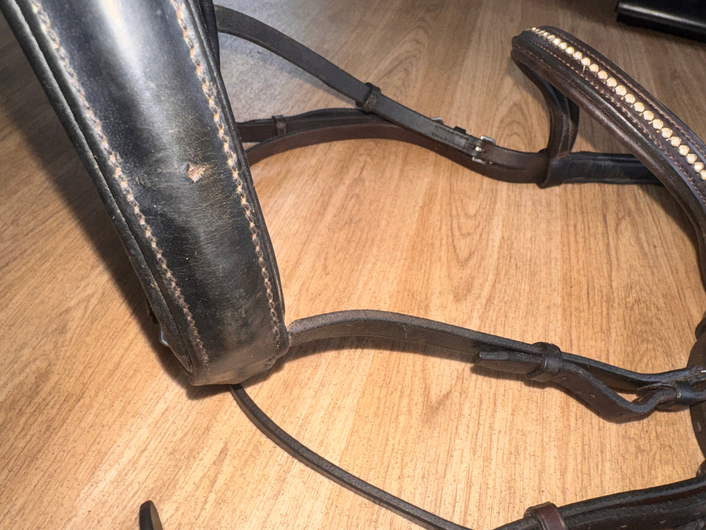 Brown Leather Flash Bridle with Rocco Italia Browband – Full #23