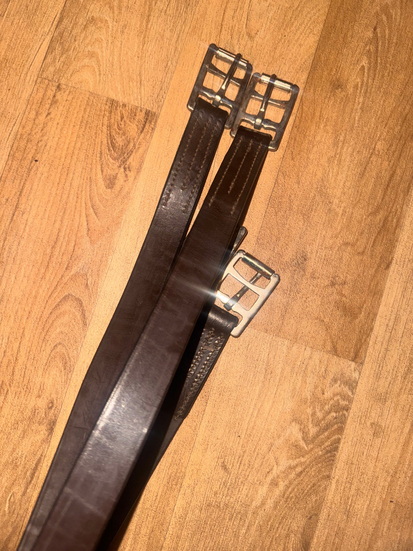 English Leather Havana Two Fold Girth 42” Pony Showing Show Ring Working Hunter