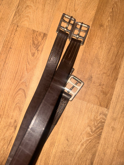 English Leather Havana Two Fold Girth 42” Pony Showing Show Ring Working Hunter