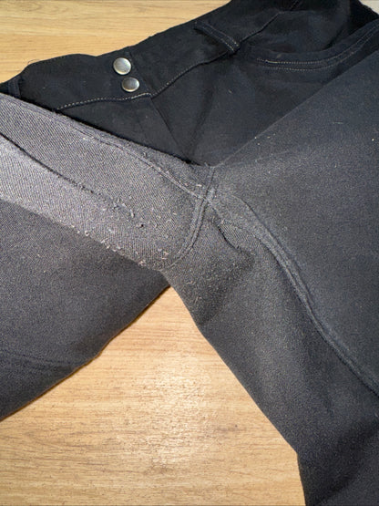 Just Togs Black Stretchy Breeches | Silicone Grip Knees | Ladies Size 16
