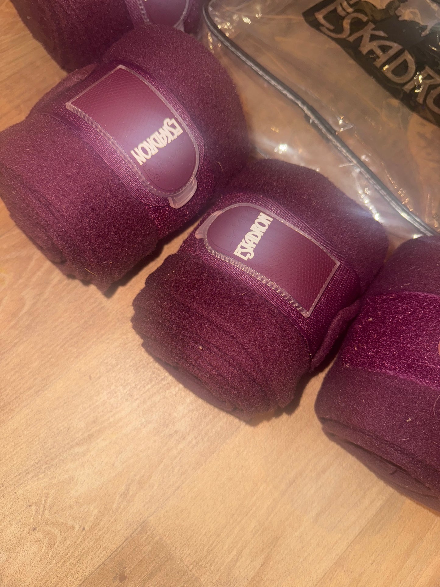 Eskadron Plum Burgandy Fleece Polo Bandages - Stable Showing Travel