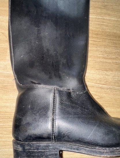 Long Leather Traditional Riding Boots - Ladies Size 4