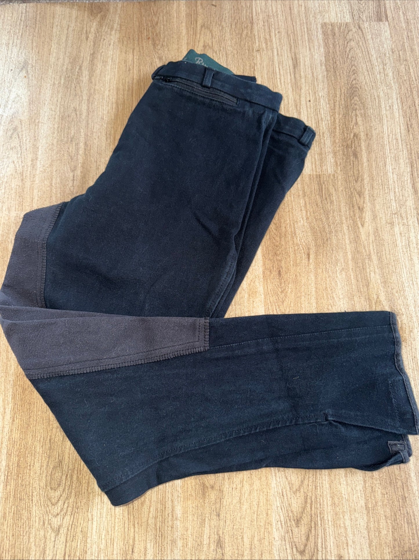 Rhinegold 32” Black Stretch Full Suede Seat Breeches