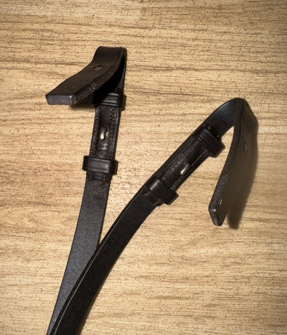 David Young Saddlery Havana Plain Leather Continental Reins - FULL  #9