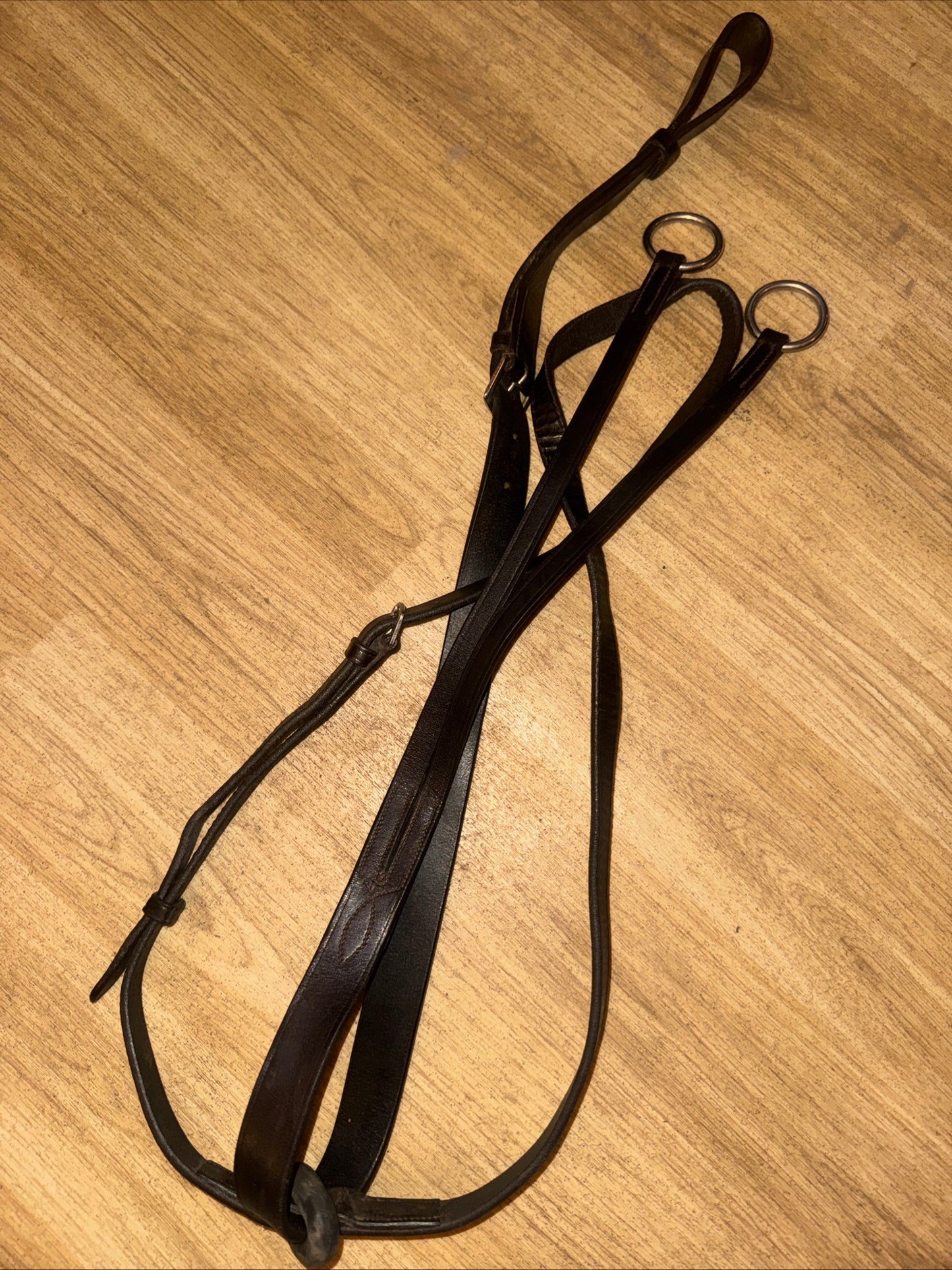 Brown English Leather Running Martingale – Cob Size Butter Soft Horse Tack