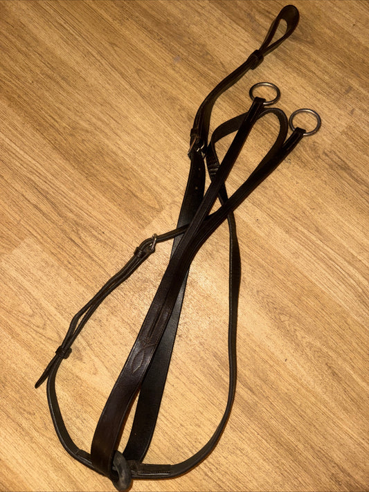 Brown English Leather Running Martingale – Cob Size Butter Soft Horse Tack