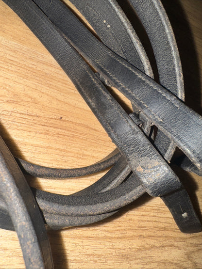 Plain Black Leather Full Size Reins #2222