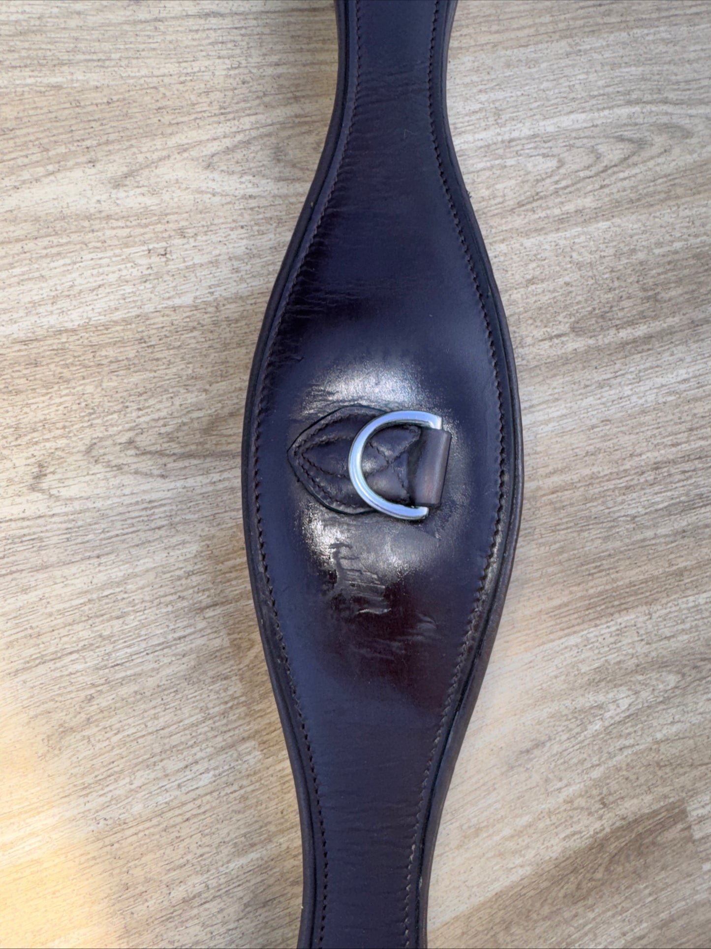 Brown Shaped 38” Leather Girth | Elasticated