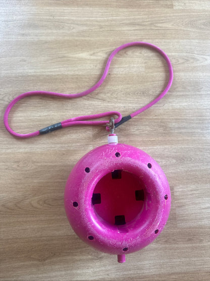 Hot Pink Likit Ball Holder Stable Treat Horse Ball Pony Play