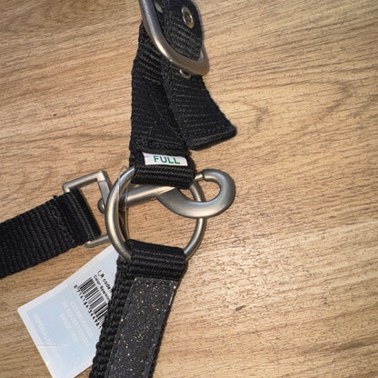 Imperial Riding Black Silver Glitter Headcollar - Full