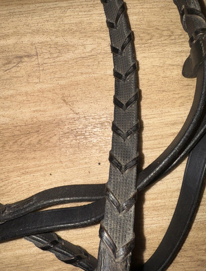 English Leather Full Size Rubber Lined Laced Reins #57 SHOW