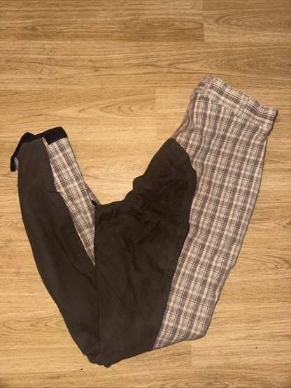 Pikeur Beige Check Ladies 26” Breeches - Full Suede Seat