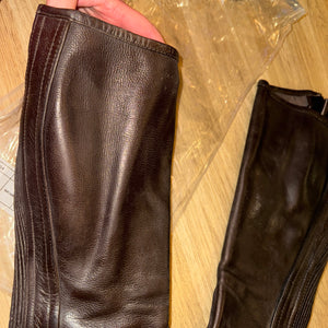 Shires Brown Leather Half Chaps - Ladies Medium