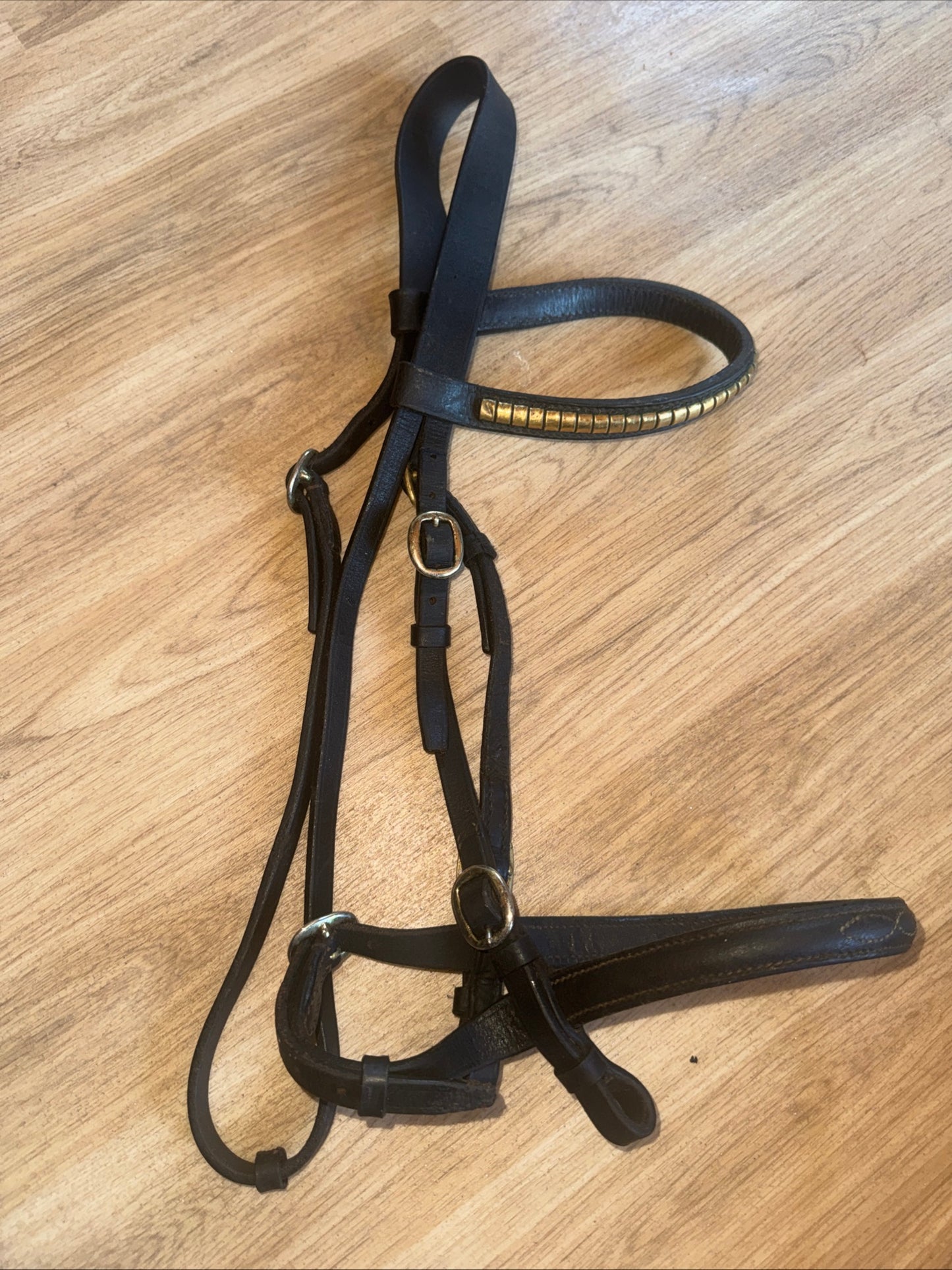 Black Brass Clencher Inhand Bridle Size Full | Second Hand Horse Tack #87