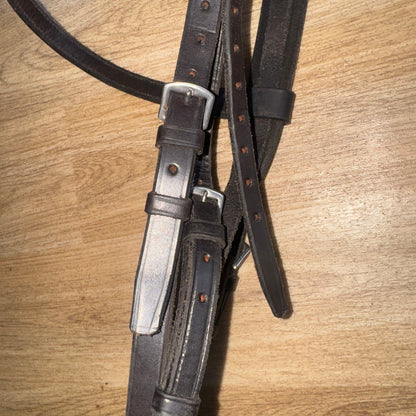 English Leather Brown Size Cob Bridle Raised Second Hand Tack Horse #3