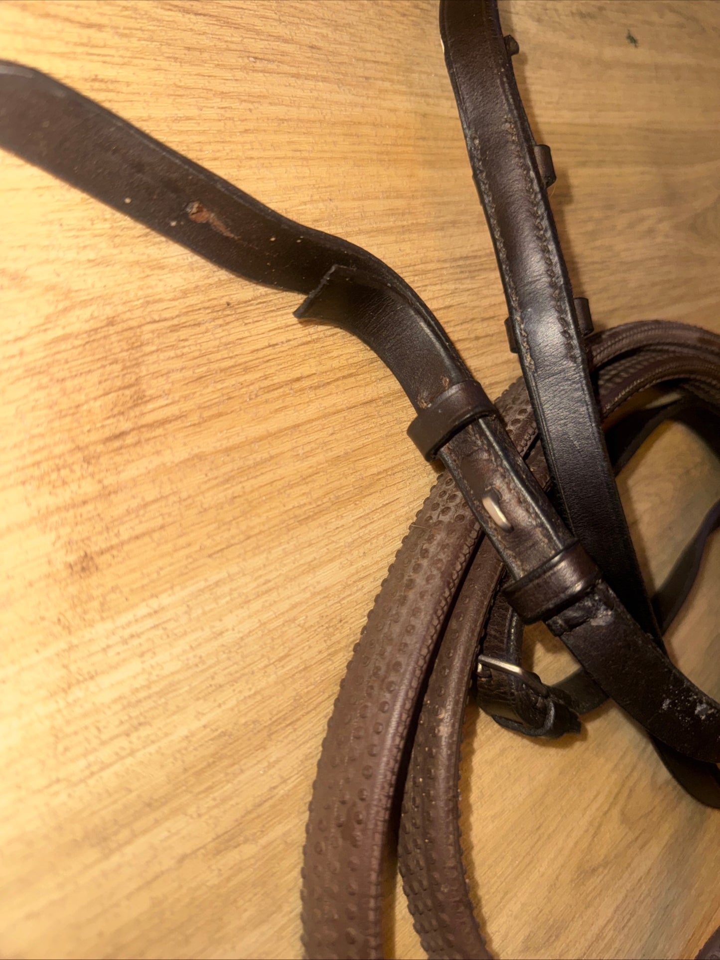 Full Size Brown Rubber Reins #689 Second Hand Horse Tack