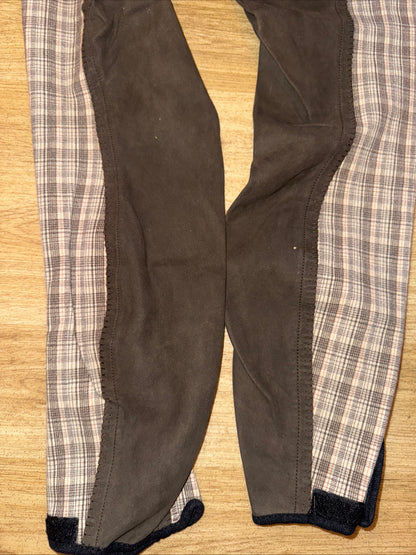 Pikeur Beige Check Ladies 26” Breeches - Full Suede Seat
