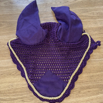 Saxon Purple W/ Gold Trim Full Size Ears Ear Veil #25