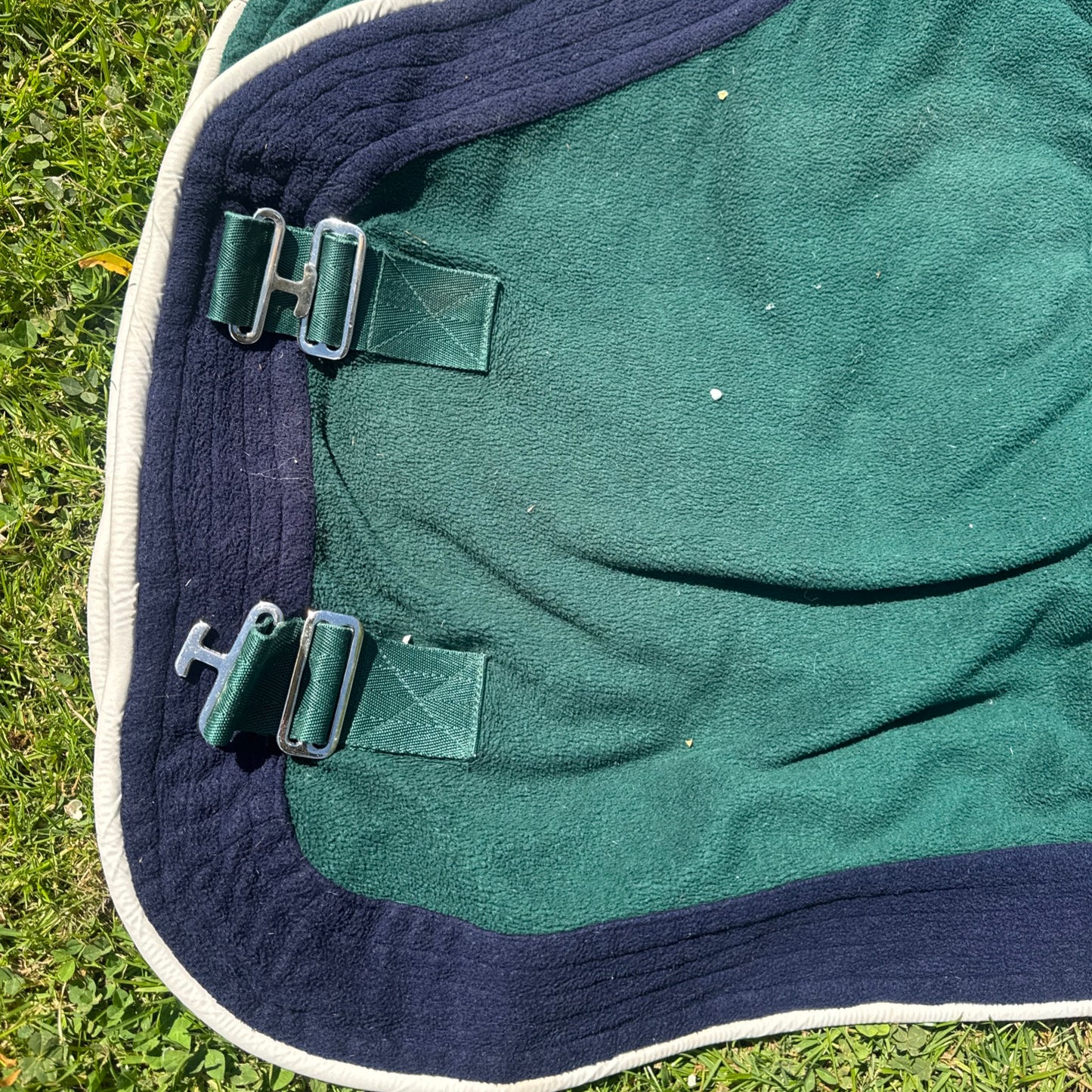 Green & Navy Fleece Show Rug 6’0 Second Hand Horse Cob Tack