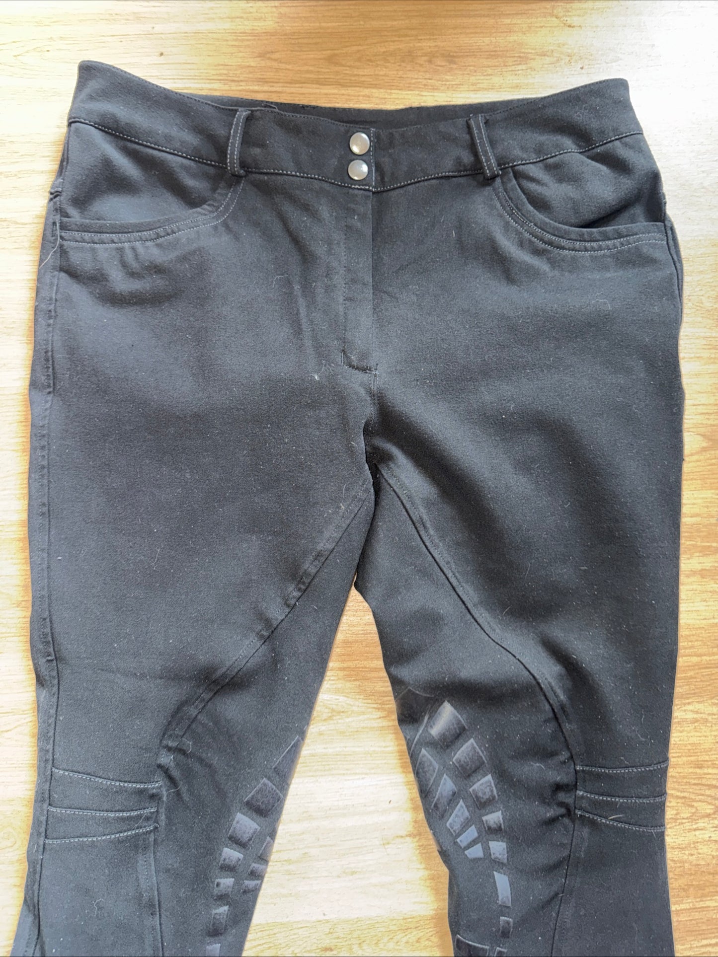 Just Togs Black Stretchy Breeches | Silicone Grip Knees | Ladies Size 16