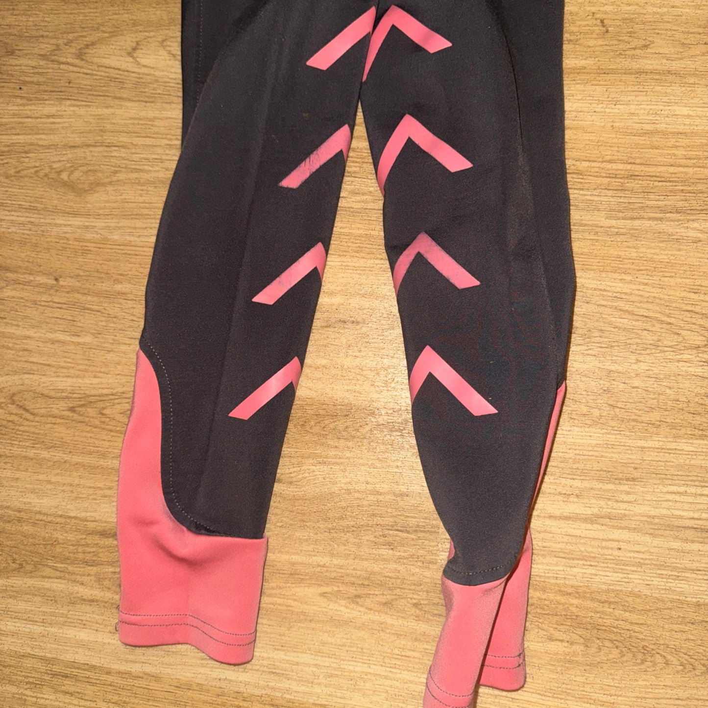 Firefoot Girls 22” 6/7yrs Pink Grey Horse Riding Tights | Second Hand Tack Rider