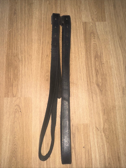Bling Trim Black Leather 54” Stirrup Leathers - Bonded #344