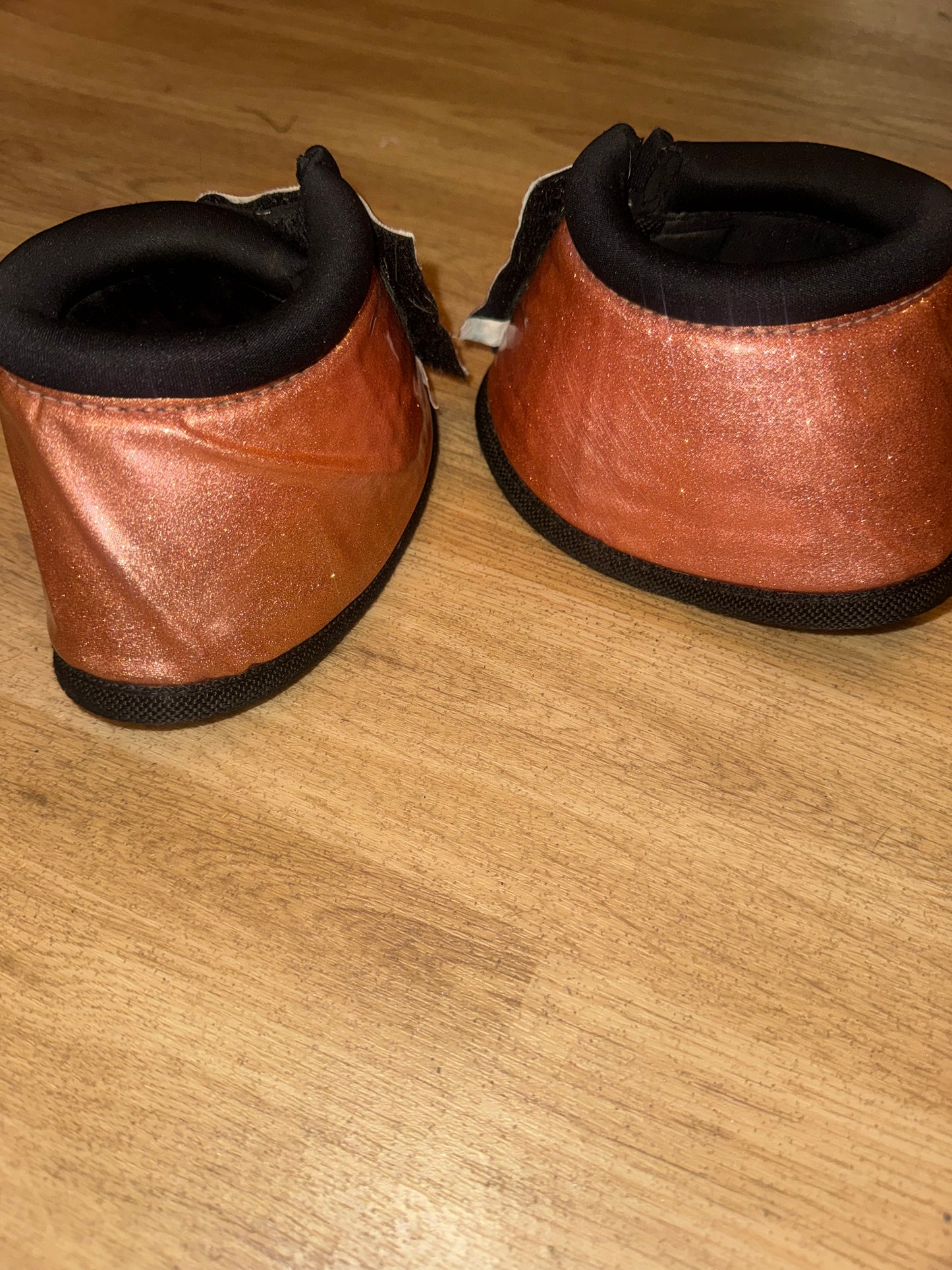 Rose Gold Neoprene Over Reach Boots Size Medium | Second Hand Horse Tack