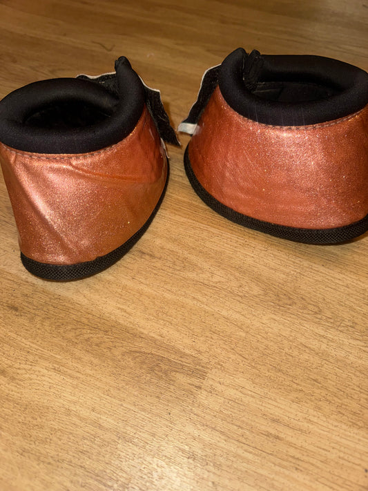 Rose Gold Neoprene Over Reach Boots Size Medium | Second Hand Horse Tack