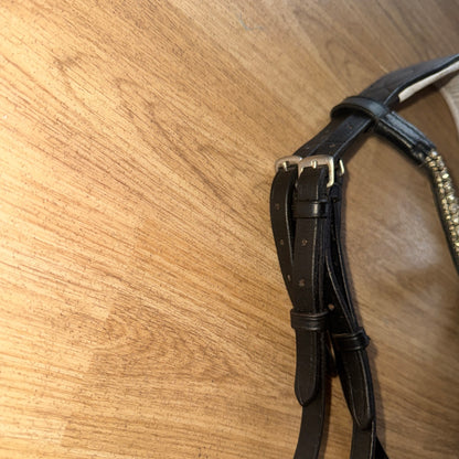 Black Patent Flash Bridle with Diamante Browband – Full #81