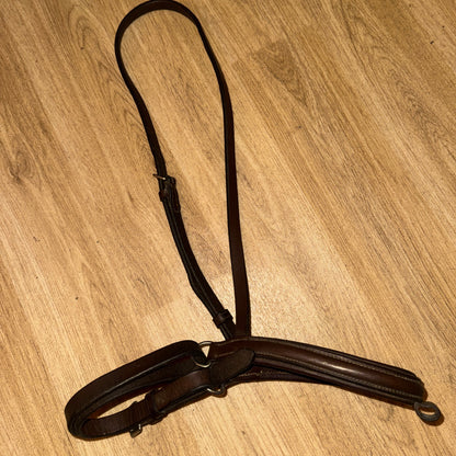 Full Size Havana Brown English Leather Noseband | Second Hand Tack Bridle #755