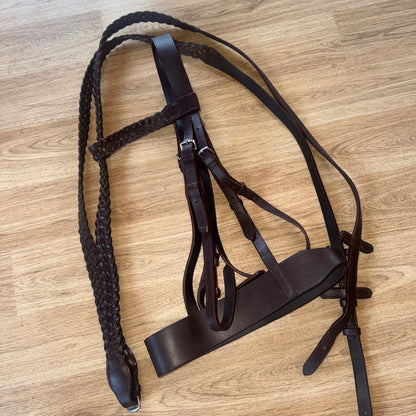 Plaited Hunter Size Full Bride & Plaited Reins  #133
