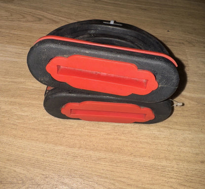 Black Polymer 4.5” Stirrups - Red Treads #22