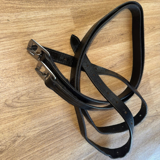 Black Leather 56” Stirrup Leathers #68 | Second Hand Tack