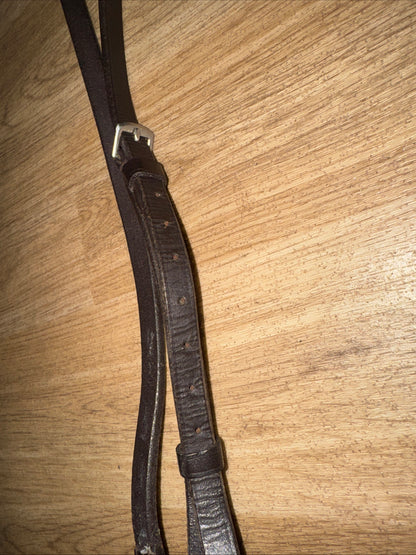 Plain Raised Leather Cob Size Noseband Brown | Second Hand Horse Tack #134