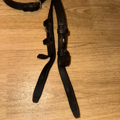 Plain English Leather Black Show Reins - Full #1224