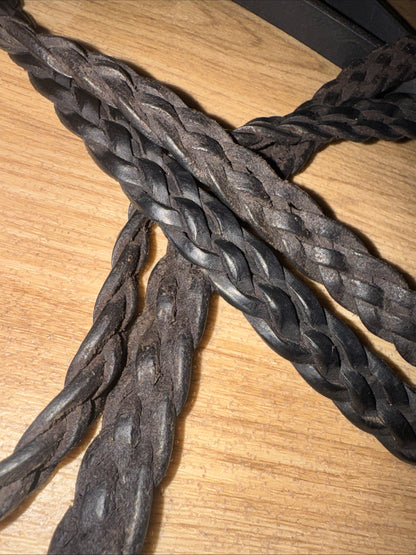 English Leather Black 58” Plaited Reins / Showing Show #341