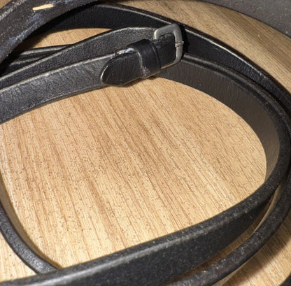 Full Black English Leather Plain Reins #43