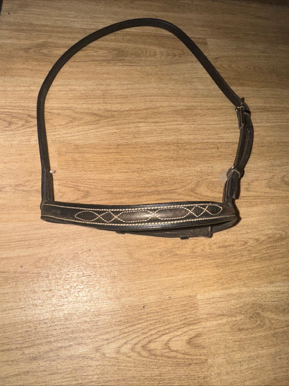 Black Fancy Stitch Pony Size Noseband #123