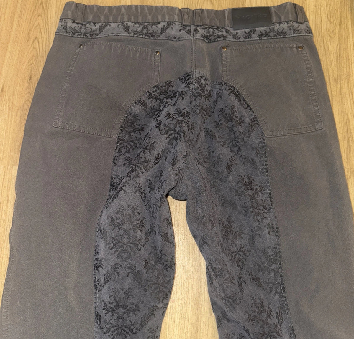 Hac Tac Scroll Seat Grey Breeches 28” 30”