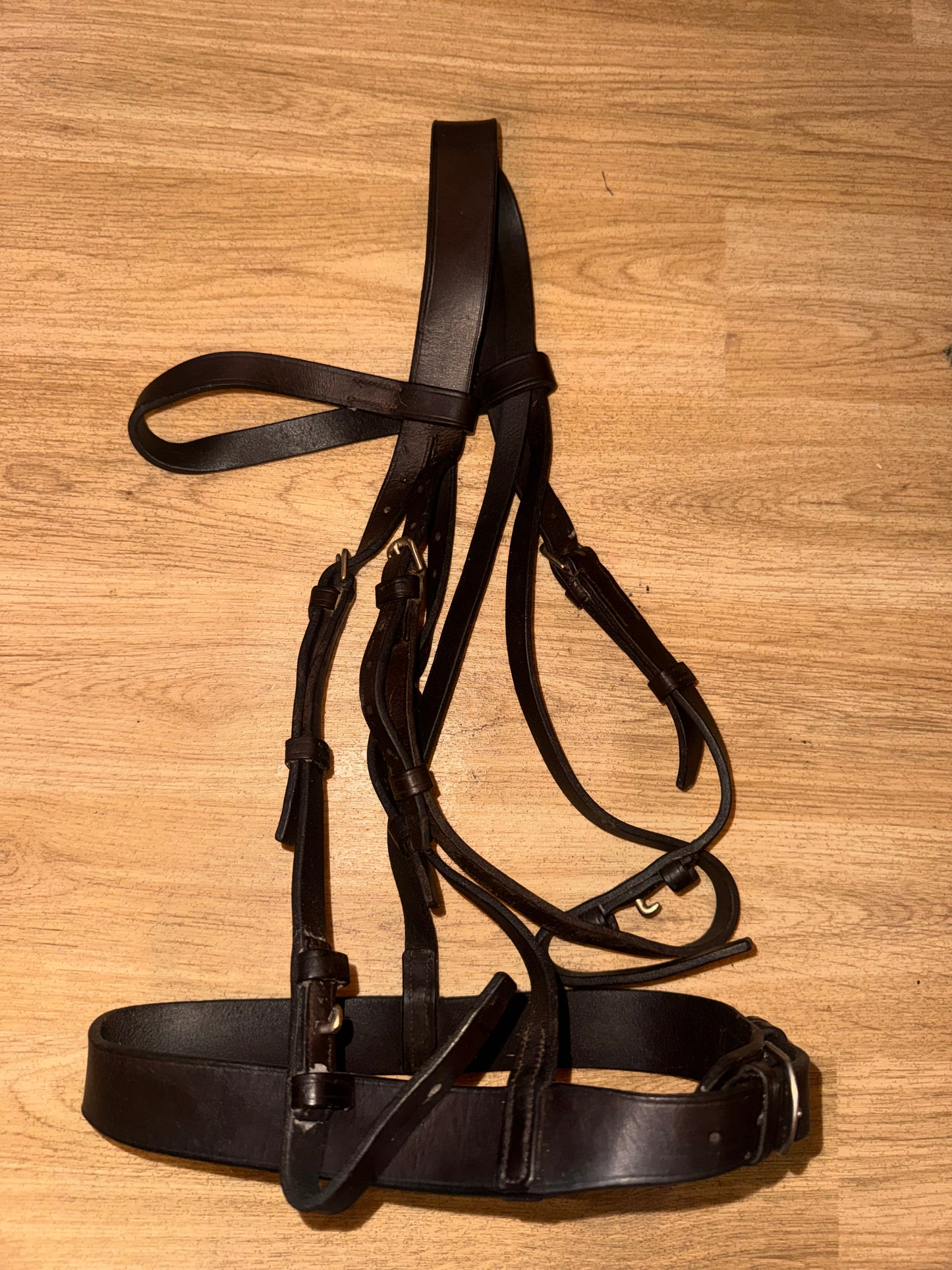 Pony Size Brown Hunter Bridle English Leather Plain Noseband #2221