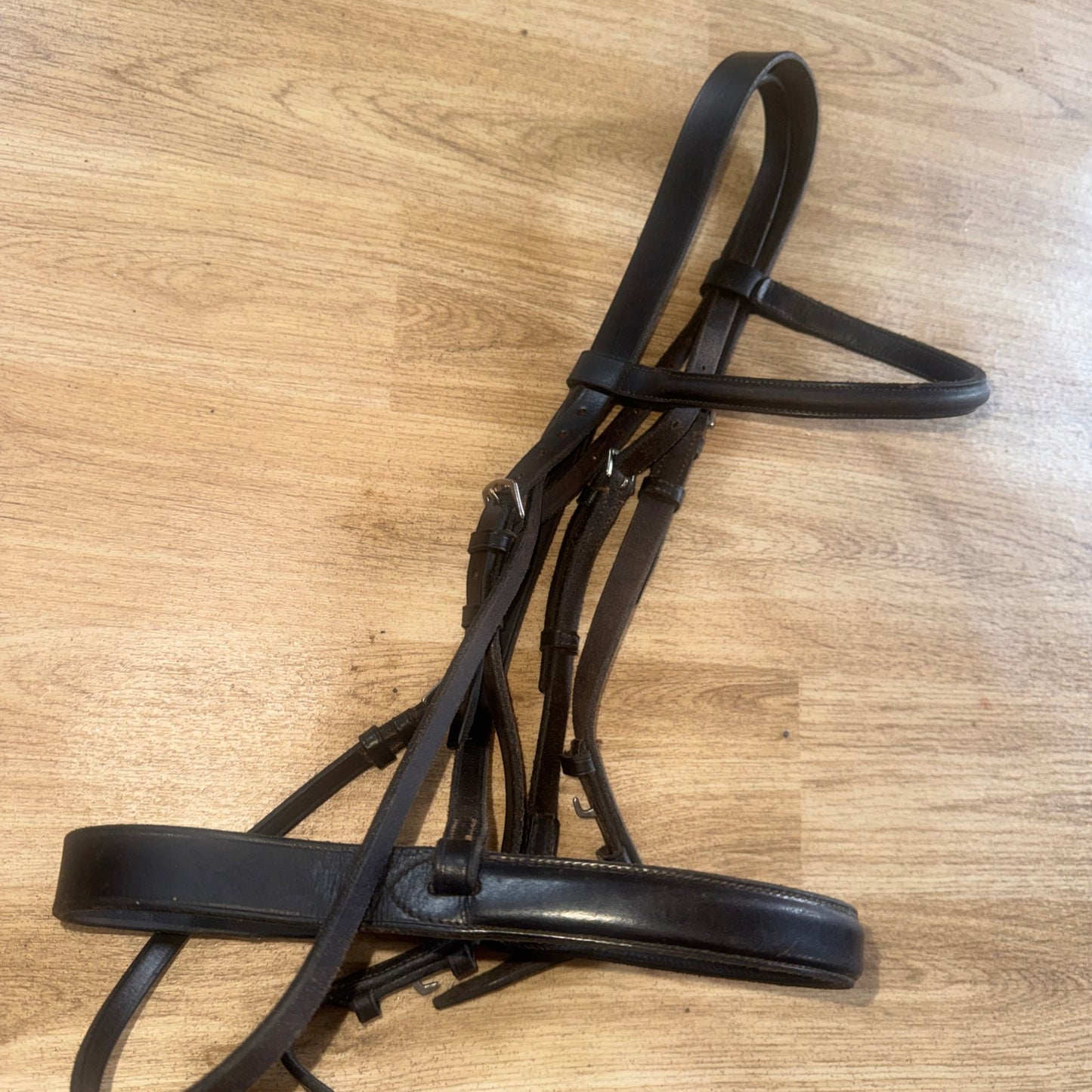 English Leather Brown Size Cob Bridle Raised Second Hand Tack Horse #3