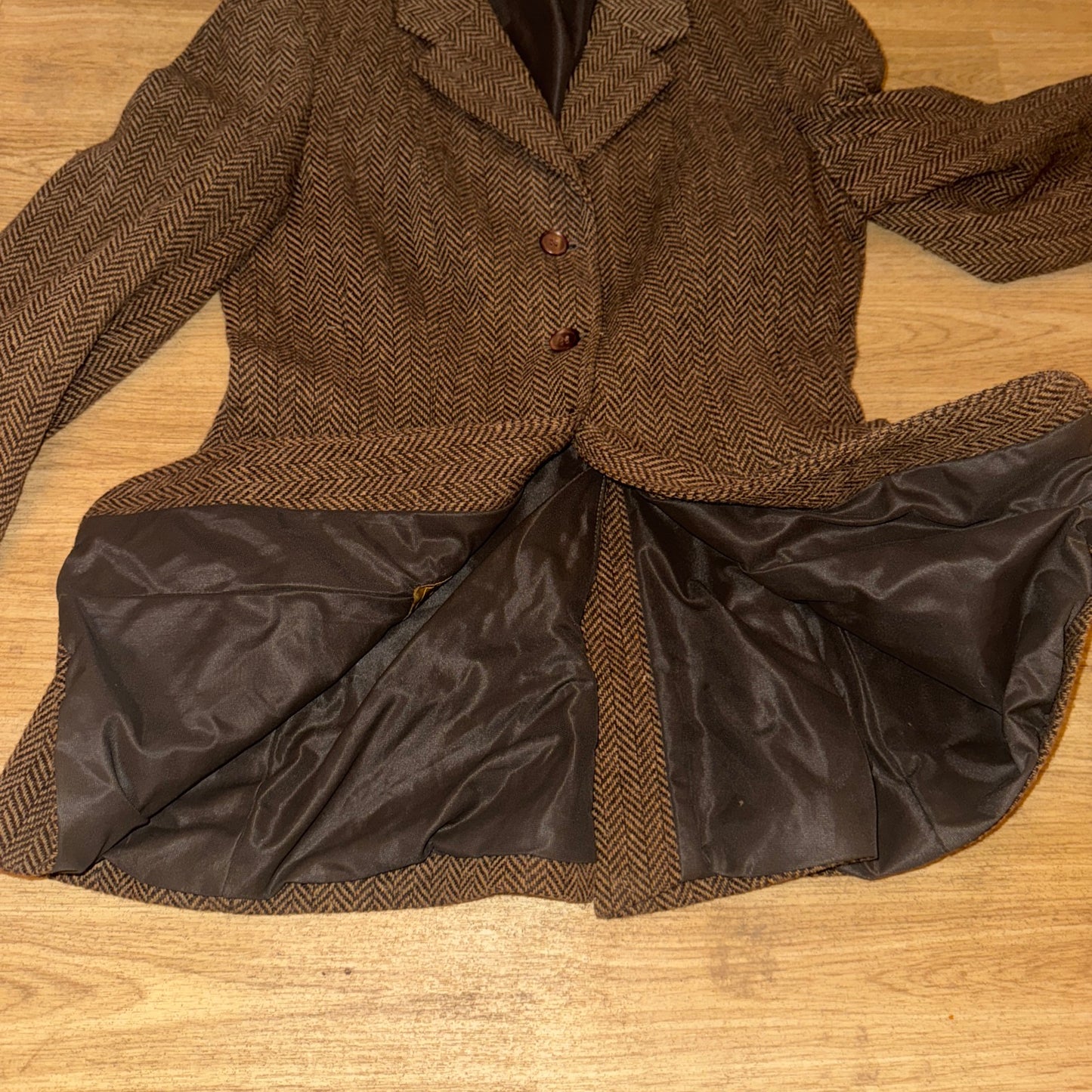 Saddlecraft Brown Wool Tweed Maids 34” Show Jacket #711 Hacking Hunting