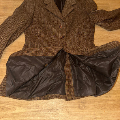 Saddlecraft Brown Wool Tweed Maids 34” Show Jacket #711 Hacking Hunting