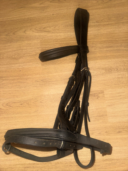English Leather Black Size Cob Flash Bridle #30 Second Hand Horse Tack