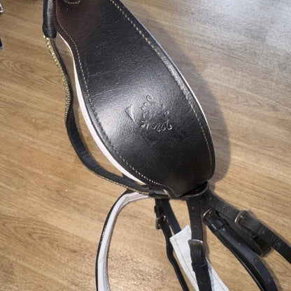 Black Patent Flash Bridle with Diamante Browband – Full #81