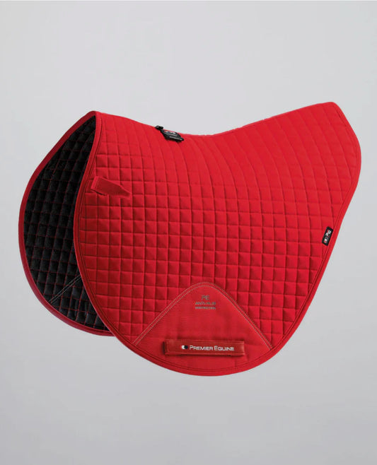 Premier Equine Close Contact Cotton Cross Country Saddle Pad  - Red  - Full